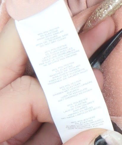 Boohoo Womens Pink Velvet Jogger Trousers Size 12