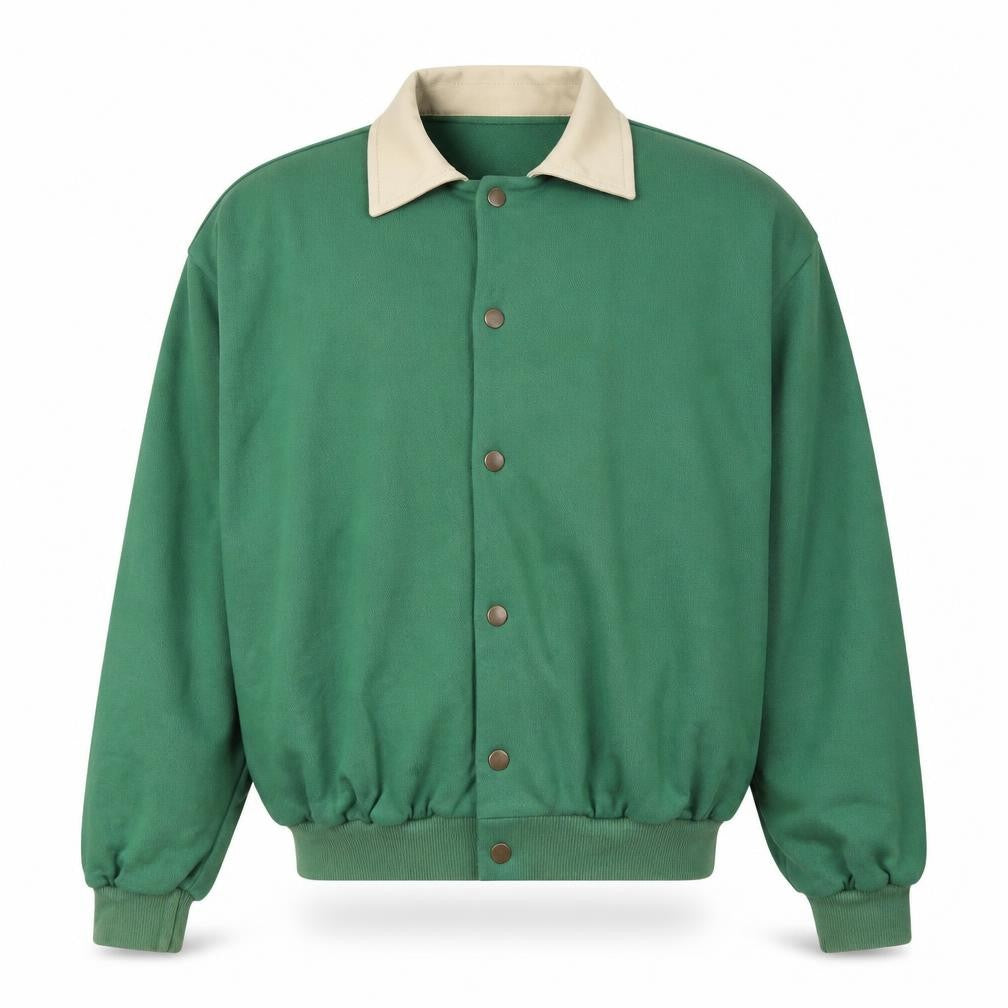 Front view of Hemingway Men’s Green Cotton Blend Golf Embroidered Collared Sweatshirt L