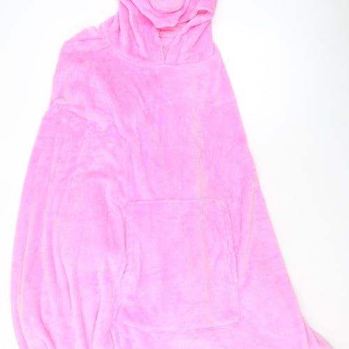 Marks and Spencer Women Pink Fleece Hooded Pig Robe L
