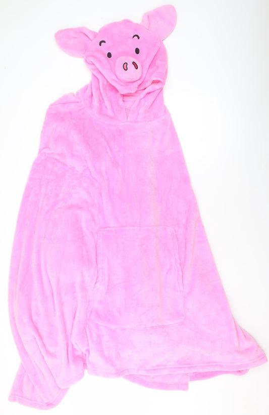 Marks and Spencer Women Pink Fleece Hooded Pig Robe L