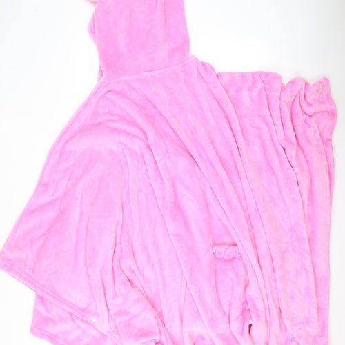 Marks and Spencer Women Pink Fleece Hooded Pig Robe L