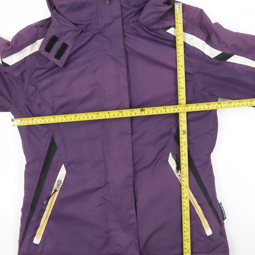 Crane Womens Purple Ski Jacket Small S 8-10 Hooded Waterproof Winter Coat