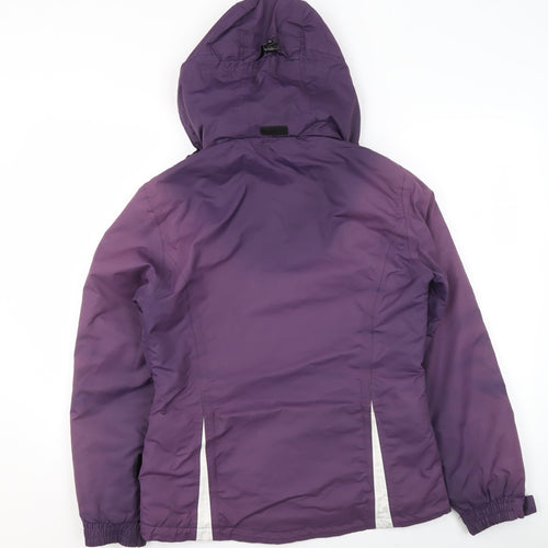 Crane Womens Purple Ski Jacket Small S 8-10 Hooded Waterproof Winter Coat