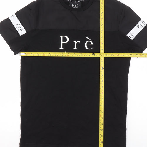 Prè London Black XS Unisex Short Sleeve Cotton T-Shirt