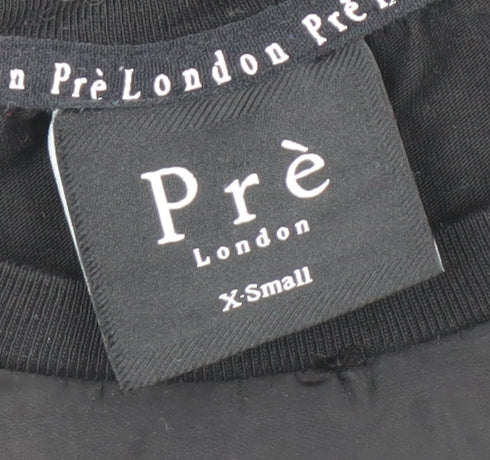 Prè London Black XS Unisex Short Sleeve Cotton T-Shirt