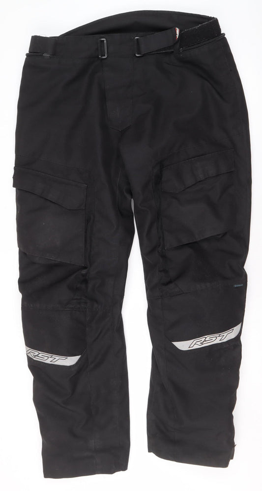 RST Mens Black Motorcycle Cargo Waterproof Trousers Size 38