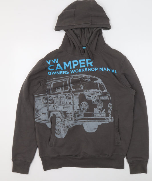 Haynes Men’s Grey Pullover Hoodie S VW Camper Graphic Print Sweatshirt