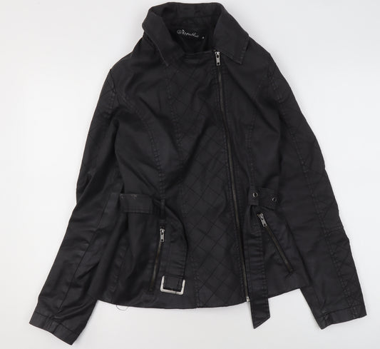 @Republic Women's Black Size 10 Faux Leather Biker Jacket