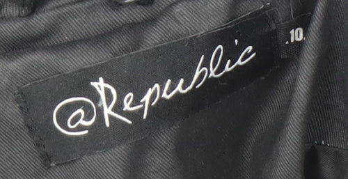 @Republic Women's Black Size 10 Faux Leather Biker Jacket