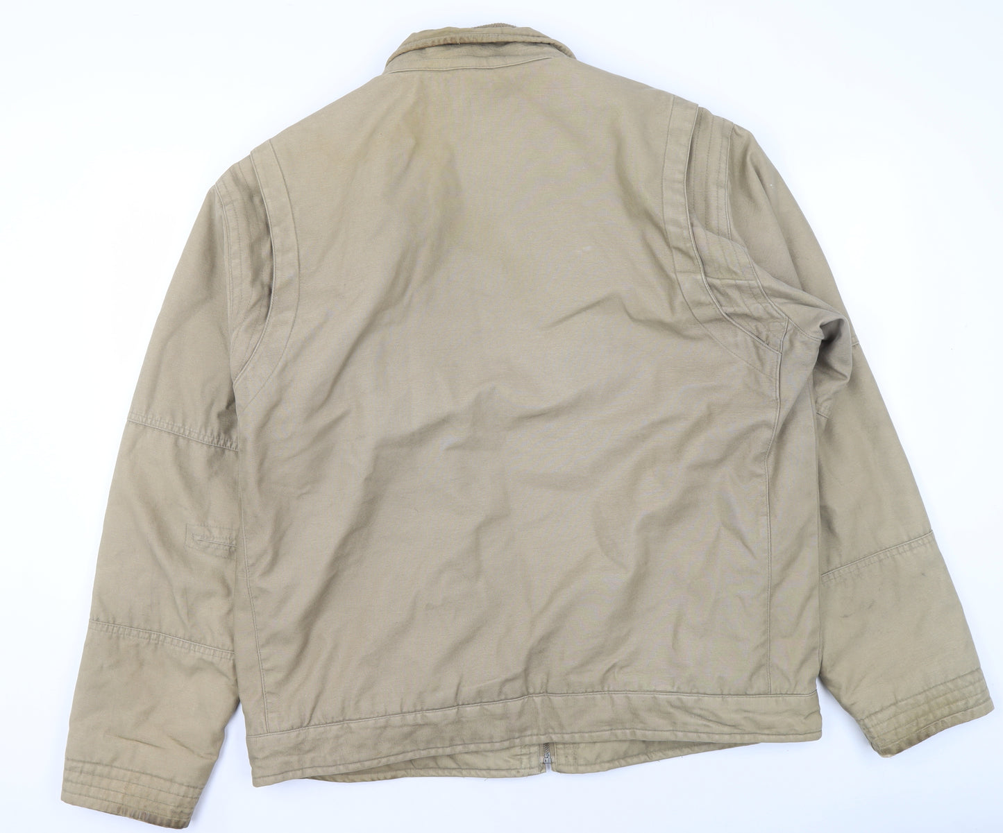 BHS Men’s Beige Cotton Zip-Up Basic Jacket L 42in Classic Style