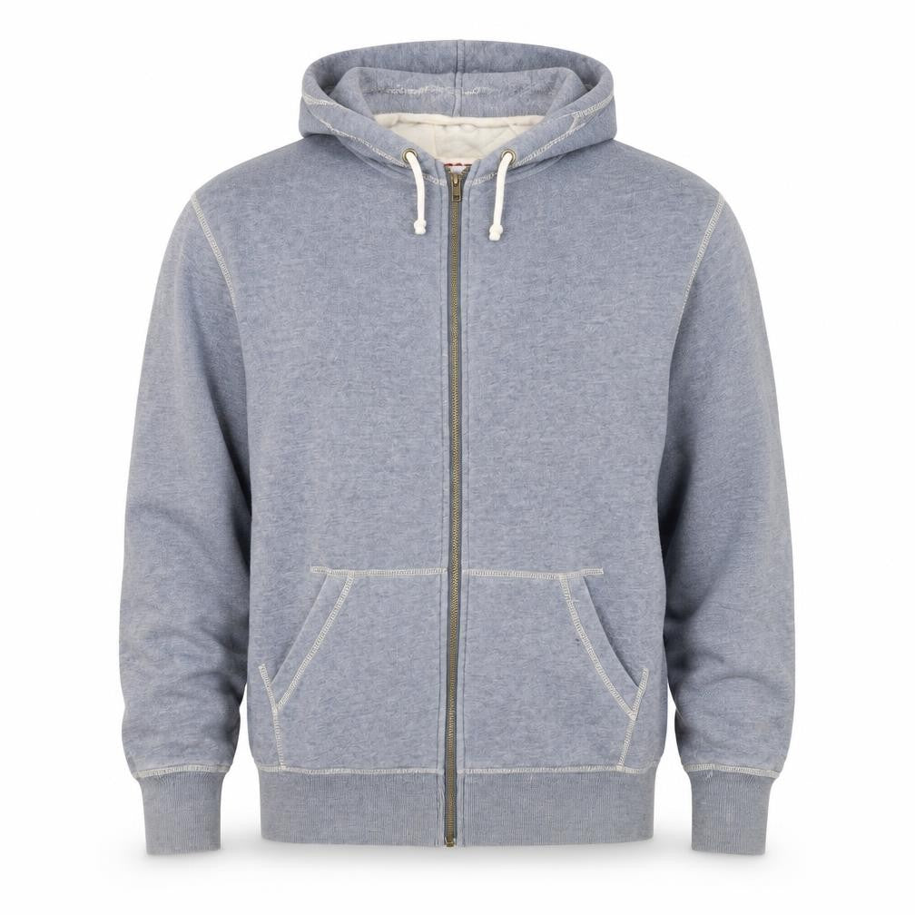 Front view of Peter Storm men’s grey xl full zip hooded basic jacket
