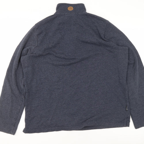 Trespass Mens Blue 1/4 Zip Fleece Sweatshirt Size L Outdoor Pullover