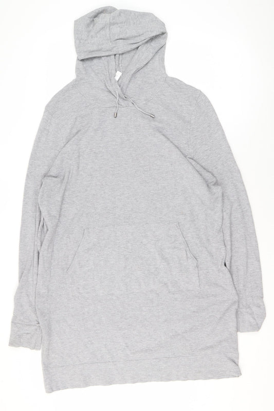 Fabletics Women Grey XL Pullover Hoodie Viscose Nylon Blend