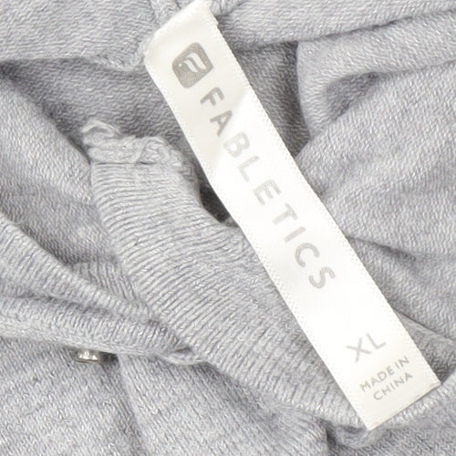 Fabletics Women Grey XL Pullover Hoodie Viscose Nylon Blend