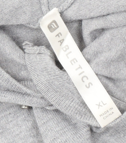 Fabletics Women Grey XL Pullover Hoodie Viscose Nylon Blend