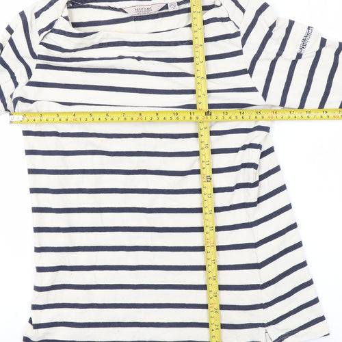 Regatta Women’s Blue Striped Cotton Long Sleeve Nautical T-Shirt Size 10