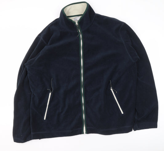 Zantos Men's Blue 2XL Fleece Full Zip Lightweight Jacket