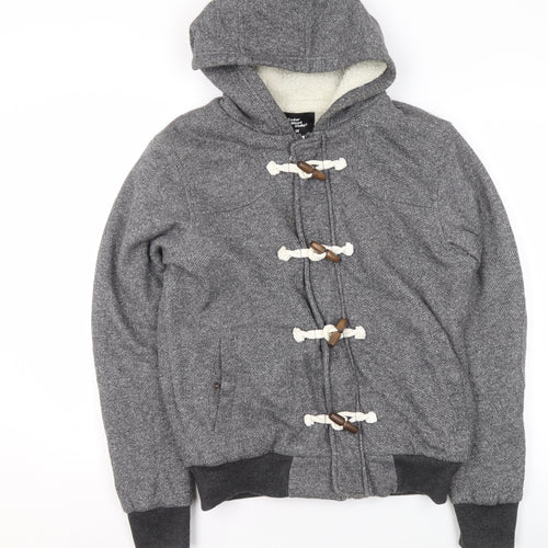 Cedar Wood State Men's Grey Hooded Toggle Hoodie Size M