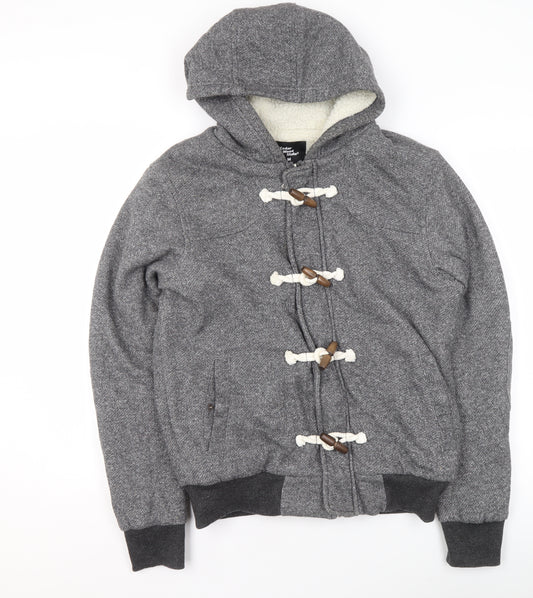 Cedar Wood State Men's Grey Hooded Toggle Hoodie Size M