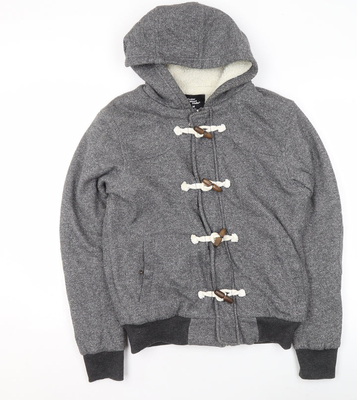 Cedar Wood State Men's Grey Hooded Toggle Hoodie Size M