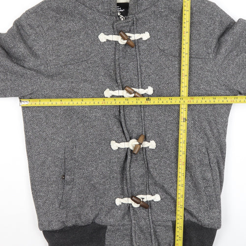 Cedar Wood State Men's Grey Hooded Toggle Hoodie Size M