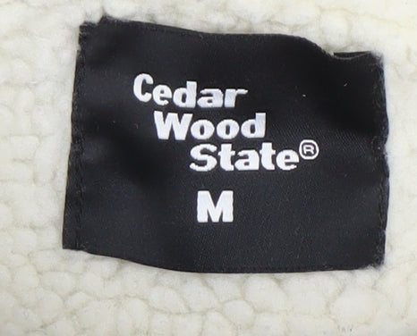 Cedar Wood State Men's Grey Hooded Toggle Hoodie Size M