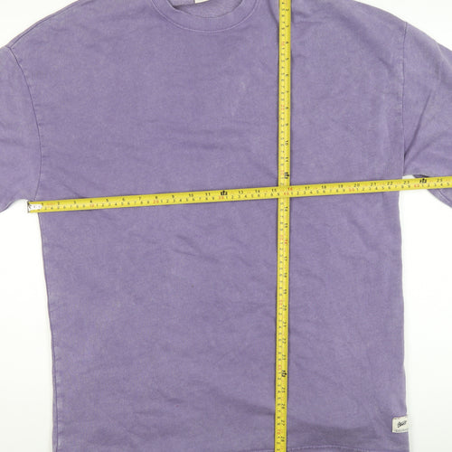 STAMPD Men Purple Crew Neck Cotton Blend Short Sleeve T-Shirt Size M
