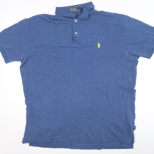 Ralph Lauren Men's Blue Cotton Polo Shirt Size L Classic Fit