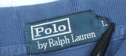 Ralph Lauren Men's Blue Cotton Polo Shirt Size L Classic Fit
