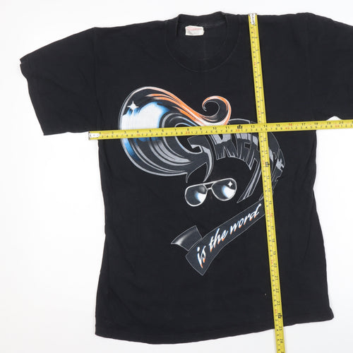 Fruit of the Loom Men's Black Medium Grease Retro Graphic T-Shirt