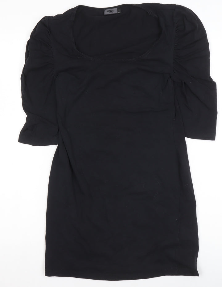 ONLY Women’s Black Bodycon Short Sleeve Jersey Dress M