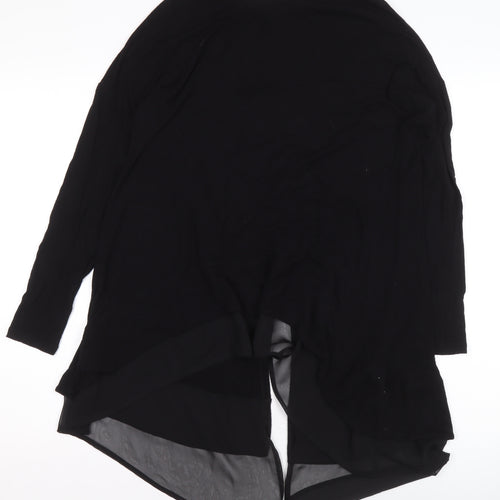 Label Lab Women Black Long Sleeve Asymmetrical Tunic Top Size 12