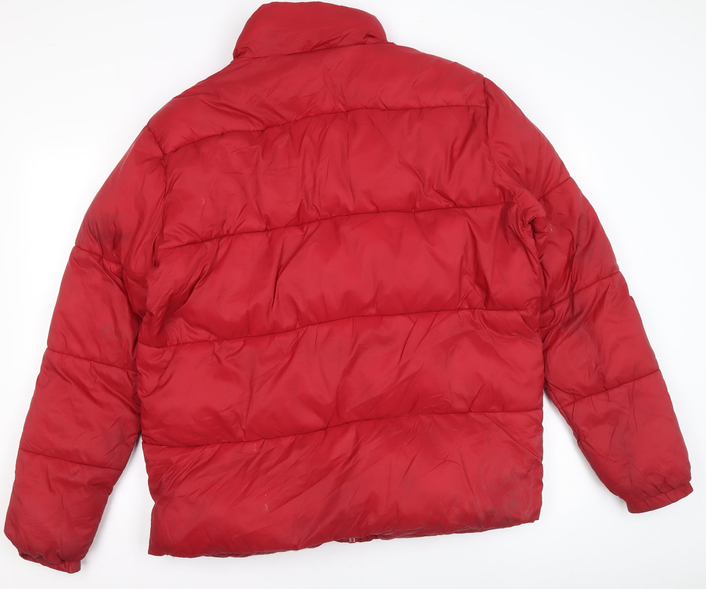 Skøvde Women's Red Puffer Jacket L Winter Quilted Zip Coat