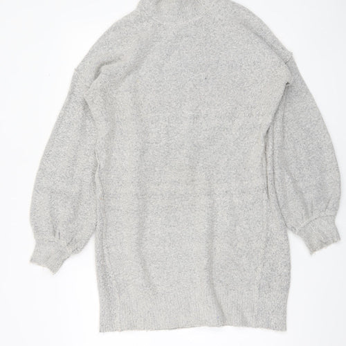 Brave Soul Women’s Grey Mock Neck Long Sleeve Knit Jumper Size 14