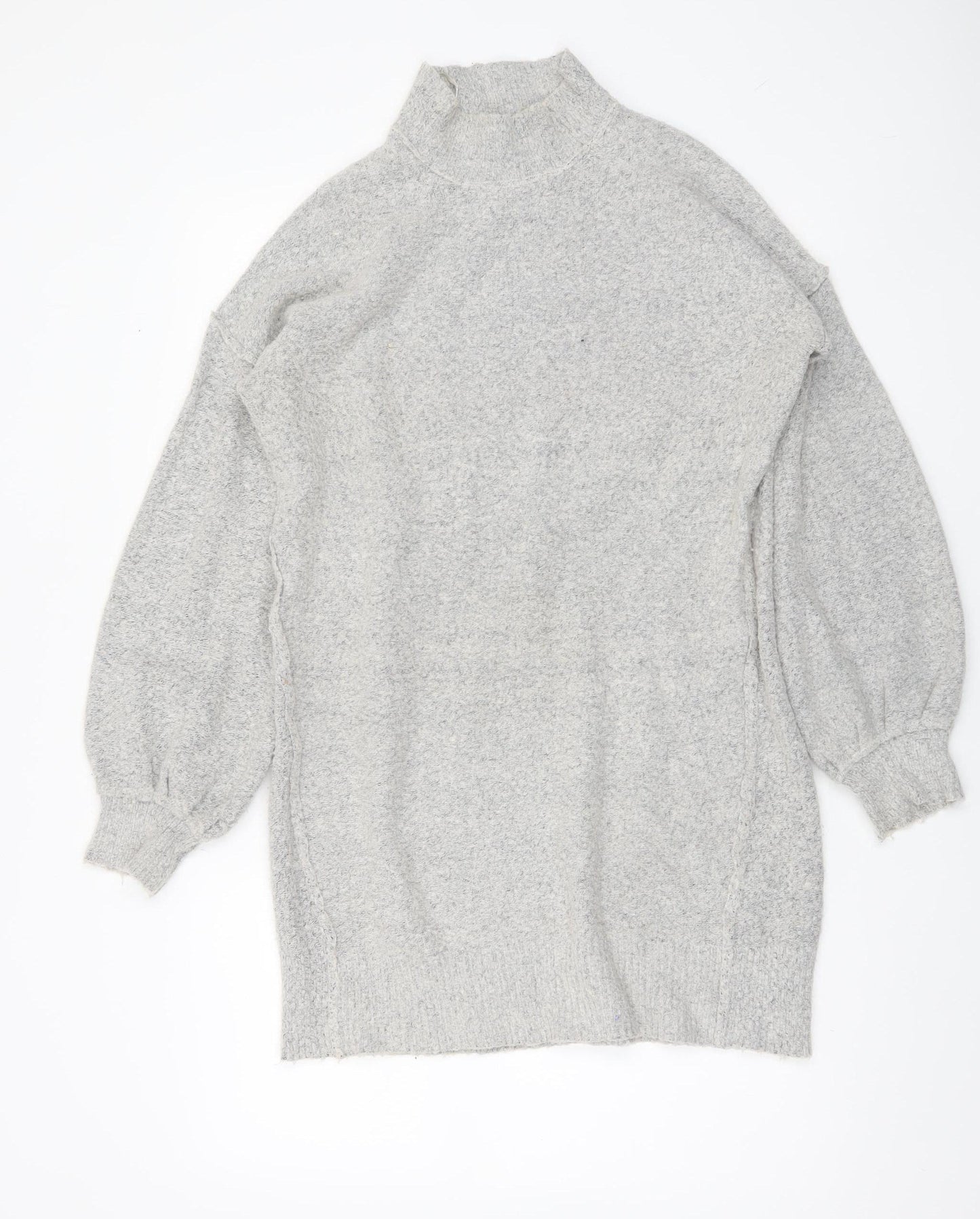 Brave Soul Women’s Grey Mock Neck Long Sleeve Knit Jumper Size 14