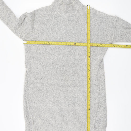 Brave Soul Women’s Grey Mock Neck Long Sleeve Knit Jumper Size 14