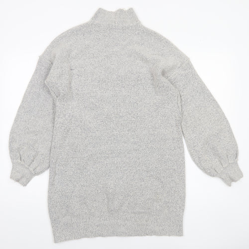 Brave Soul Women’s Grey Mock Neck Long Sleeve Knit Jumper Size 14