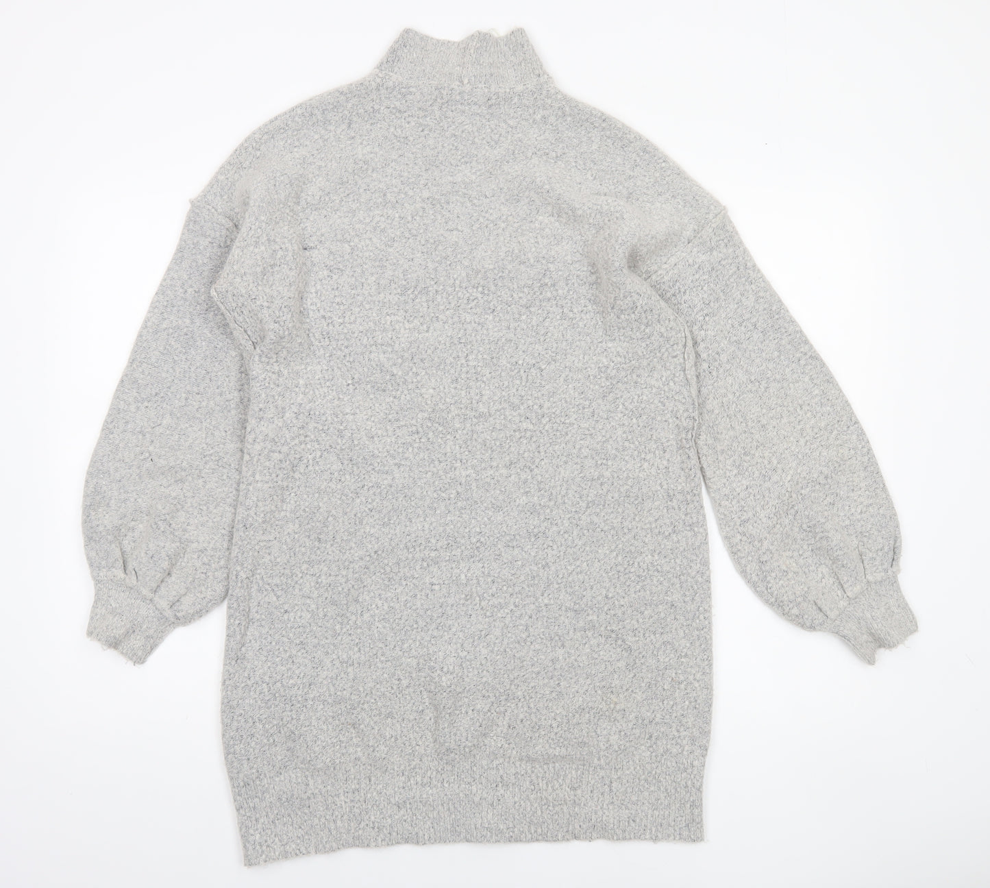 Brave Soul Women’s Grey Mock Neck Long Sleeve Knit Jumper Size 14