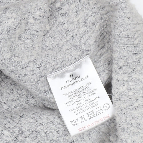Brave Soul Women’s Grey Mock Neck Long Sleeve Knit Jumper Size 14