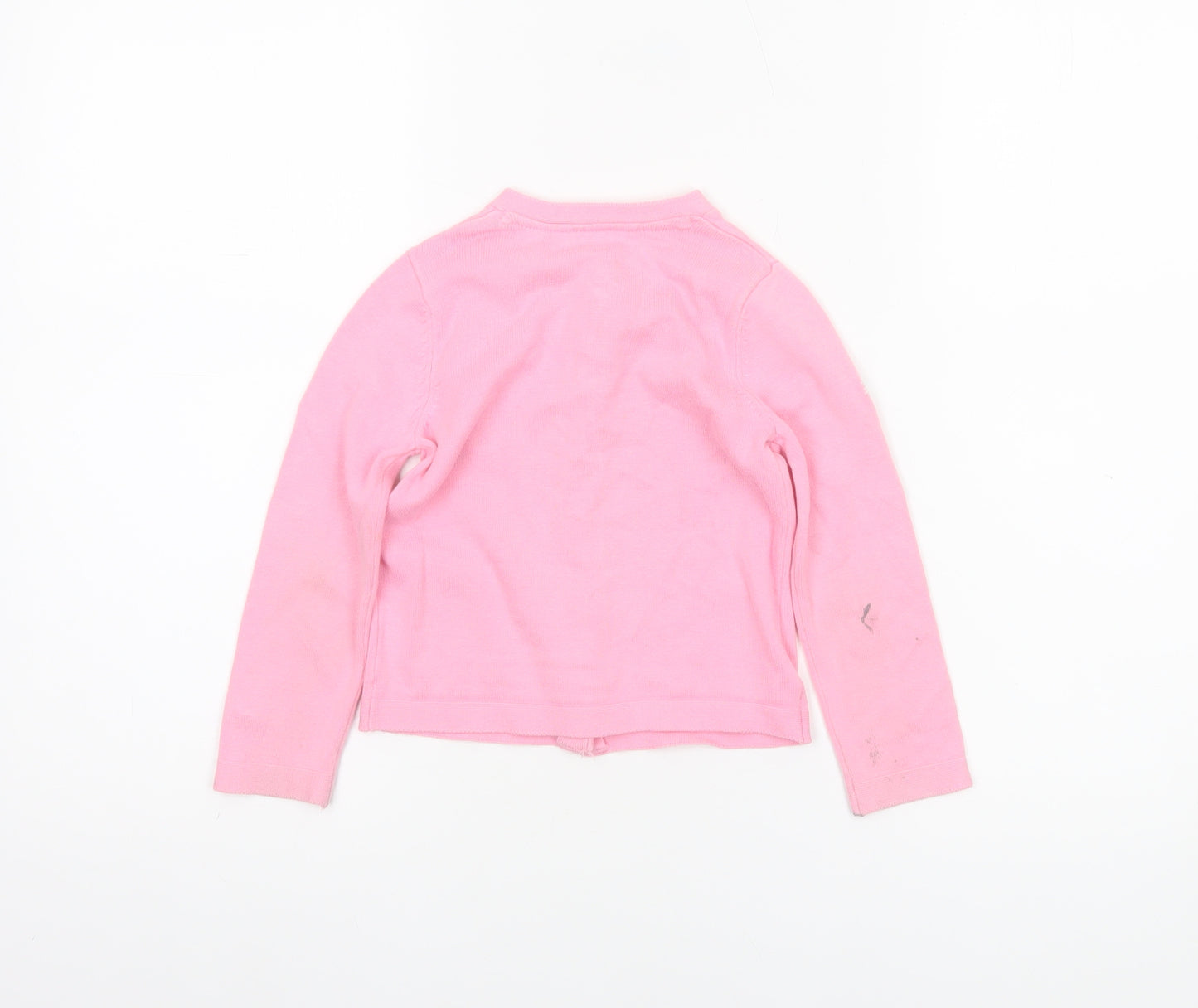 Marks and Spencer Girls Pink Unicorn Embroidered Cotton Cardigan 3-4 Years