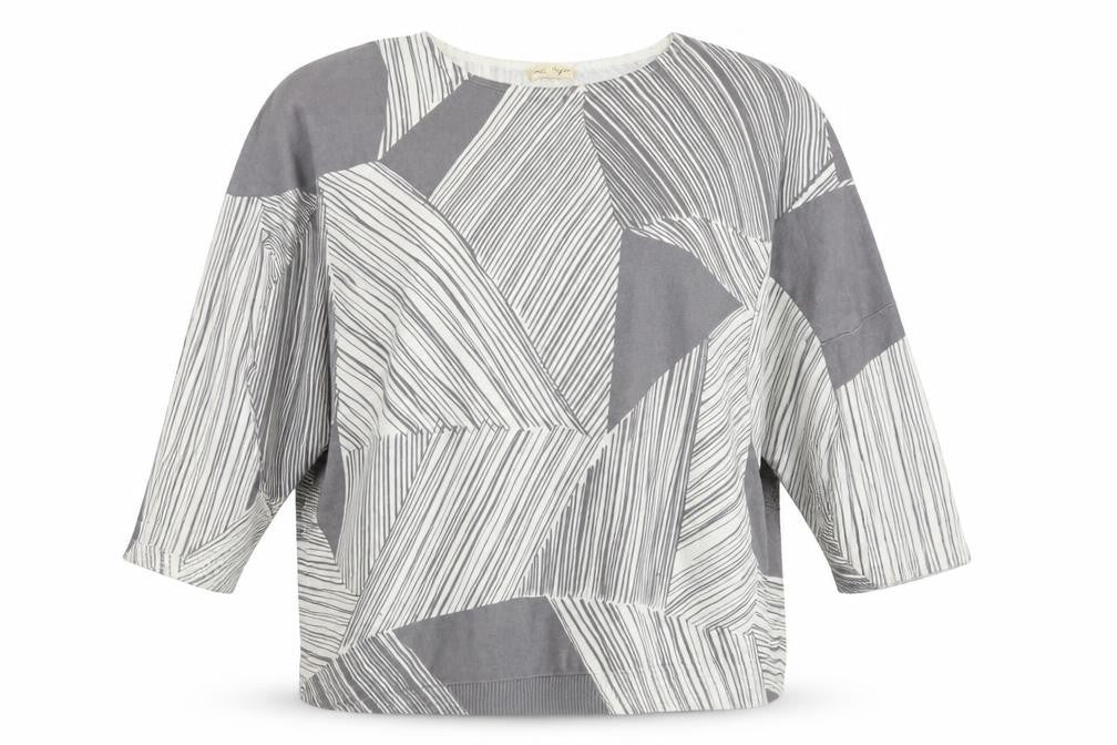Front view of Phase Eight Women’s Grey Geometric Knit jumper L
