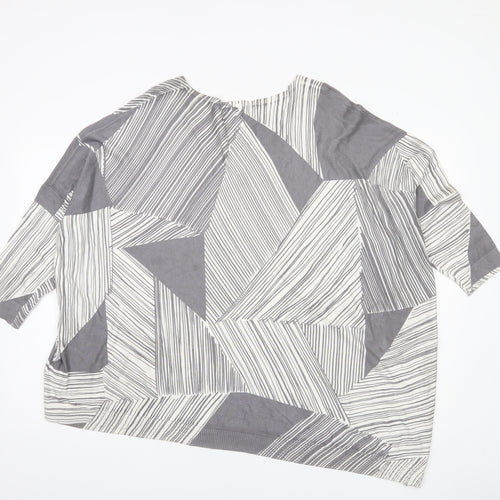 Phase Eight Women’s Grey Geometric Knit Pullover Jumper L