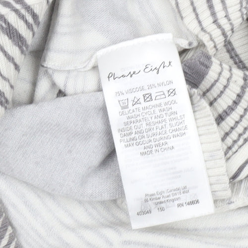 Phase Eight Women’s Grey Geometric Knit Pullover Jumper L