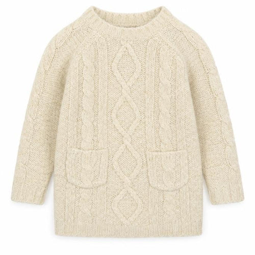 F&F Beige Cable Knit Acrylic Pullover Jumper 12-18 Months Unisex Baby
