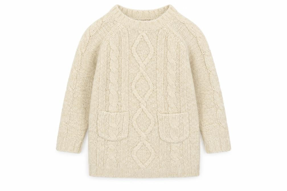 F&F Beige Cable Knit Acrylic Pullover Jumper 12-18 Months Unisex Baby