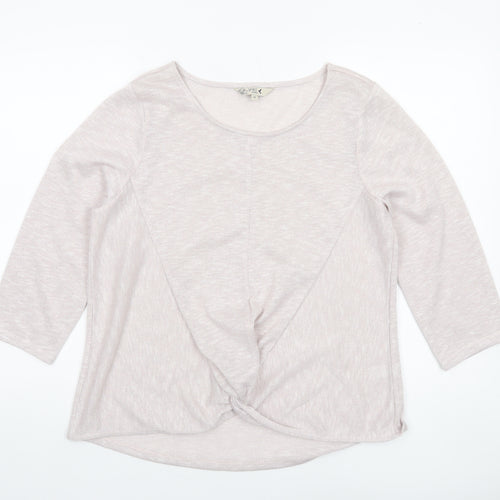 Spirit at M&Co Womens Pink Metallic Knit Twist Front Jumper Size 16