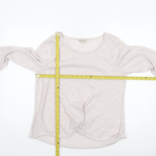 Spirit at M&Co Womens Pink Metallic Knit Twist Front Jumper Size 16