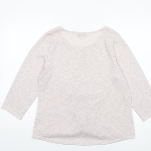 Spirit at M&Co Womens Pink Metallic Knit Twist Front Jumper Size 16