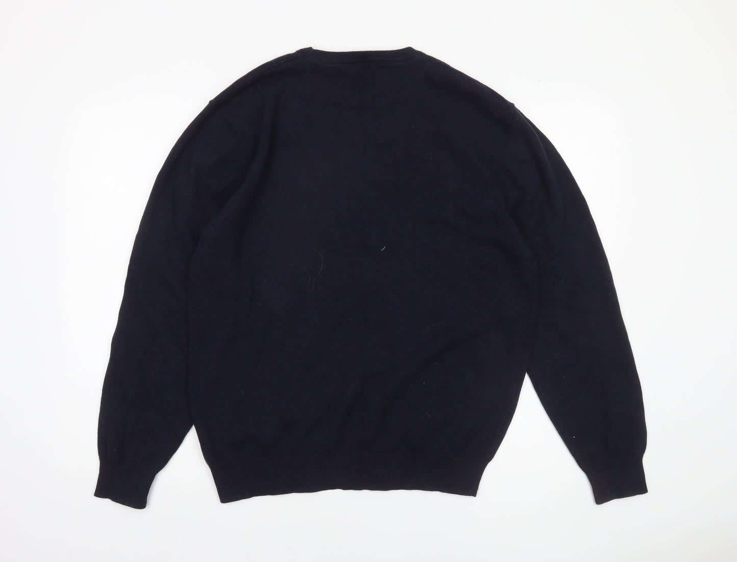 Greenwoods Men’s Blue Cotton Crew Neck Pullover Jumper Size L