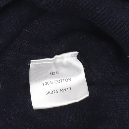 Greenwoods Men’s Blue Cotton Crew Neck Pullover Jumper Size L